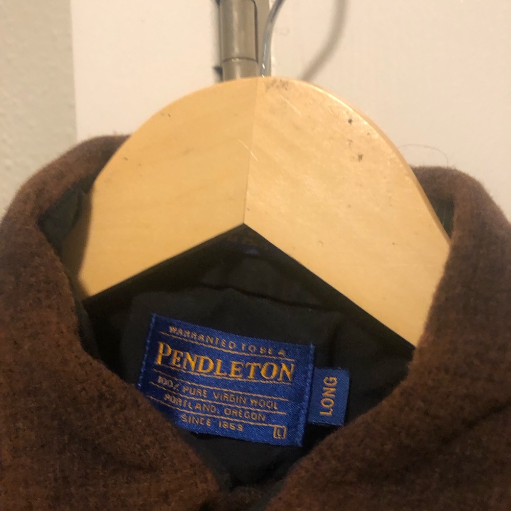 Pendleton Plaid Brown Wool Shirt - image 2